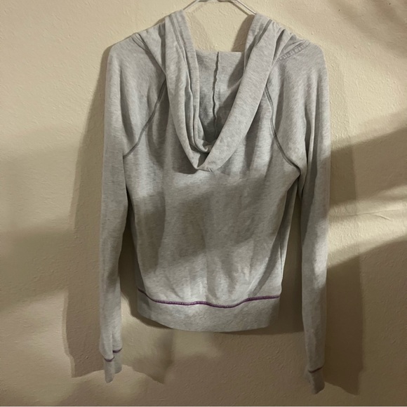 Pink Victorias Secret Light Grey Long Sleeve Zip Up Hoodie Size: S - Picture 4 of 4